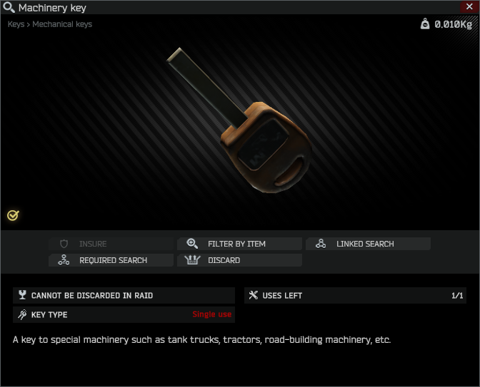 Machinery key/特殊車両の鍵 - Escape from Tarkov Wiki*